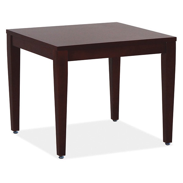 Lorell Square Lorell Mahogany Finish Solid Wood Corner Table, 26.2 W, 26.2 L, 29.5 H, Birch, Mahogany - LLR59543