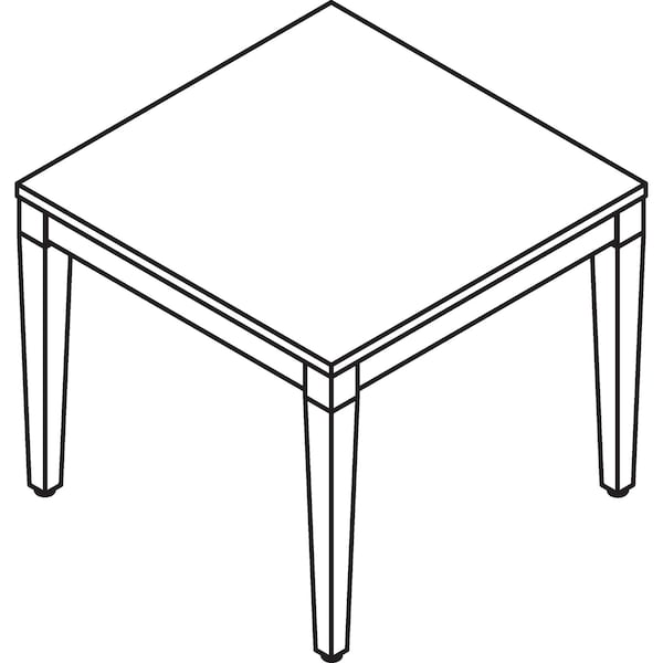 Lorell Square Lorell Mahogany Finish Solid Wood Corner Table, 26.2 W, 26.2 L, 29.5 H, Birch, Mahogany - LLR59543