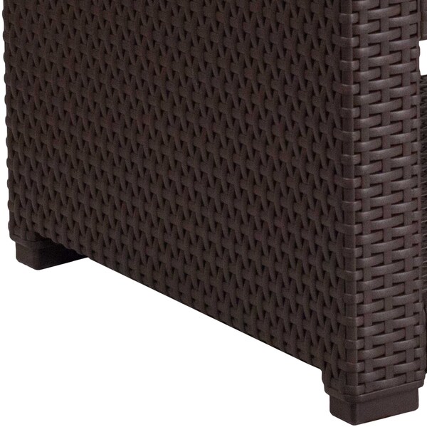 Flash Furniture Square End Table, Faux Rattan, Chocolate, 22 W, 22 L, 15.25 H, Resin, Chocolate Brown - DAD-SF1-S-GG