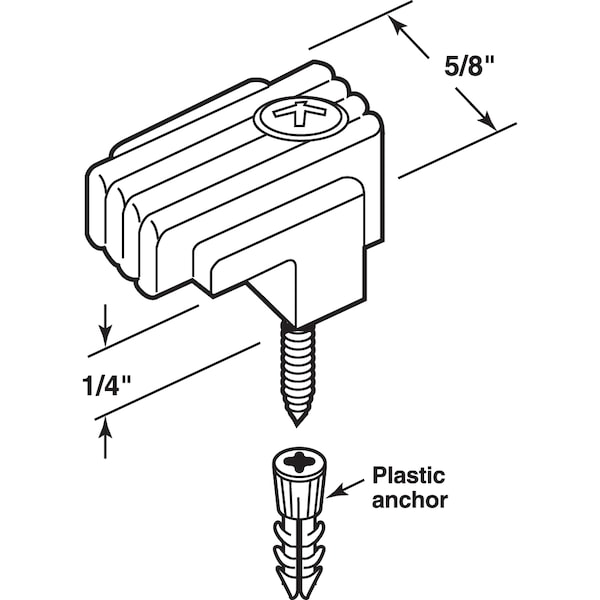 Prime-Line 1/4 in., Clear Acrylic Mirror Clip with Screw and Anchor 6 Pack - U 9003