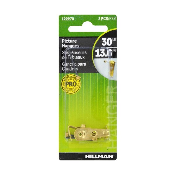 Hillman HILLMAN Brass-Plated Classic Picture Hanger 30 lb 3 pk - 122270