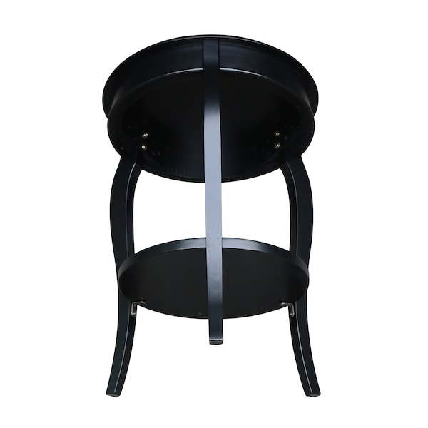 International Concepts Round Cambria  End Table, 18 in W, 18 in L, 24 in H, Wood, Black - OT46-18R-18