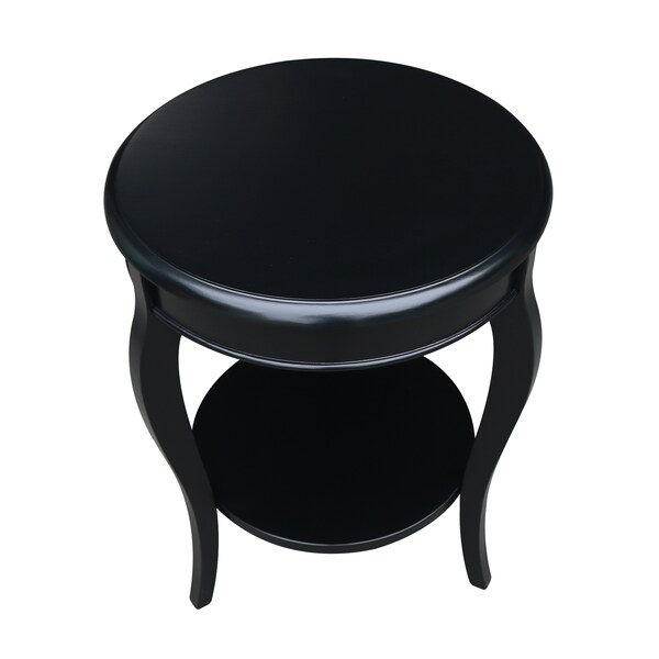 International Concepts Round Cambria  End Table, 18 in W, 18 in L, 24 in H, Wood, Black - OT46-18R-18