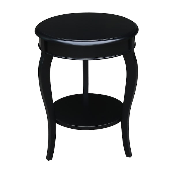 International Concepts Round Cambria  End Table, 18 in W, 18 in L, 24 in H, Wood, Black - OT46-18R-18