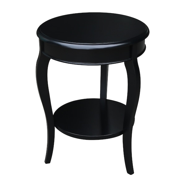 International Concepts Round Cambria  End Table, 18 in W, 18 in L, 24 in H, Wood, Black - OT46-18R-18