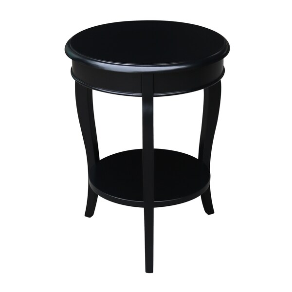 International Concepts Round Cambria  End Table, 18 in W, 18 in L, 24 in H, Wood, Black - OT46-18R-18