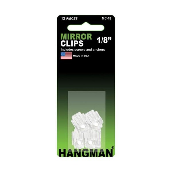 Hangman Products Hangman Products 5911318 12 Piece Hanger Mirror Holder Clip  Unframed Mirror - 5911318