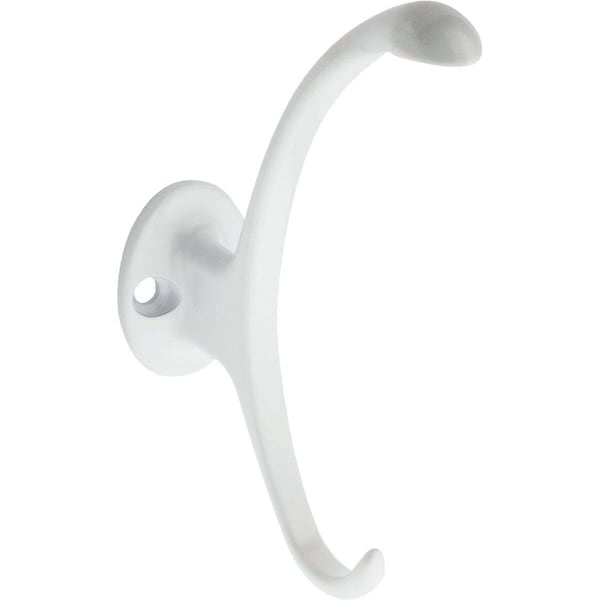 National Hardware V8008 Garment Hook, 2-Hook, Zinc White - N806-810