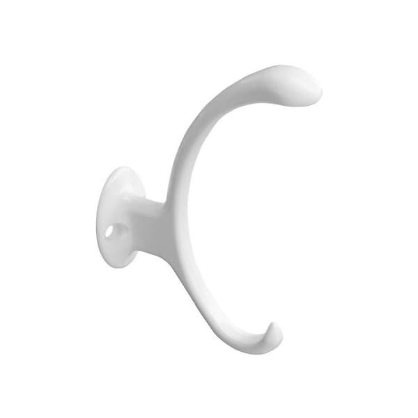 National Hardware V8008 Garment Hook, 2-Hook, Zinc White - N806-810