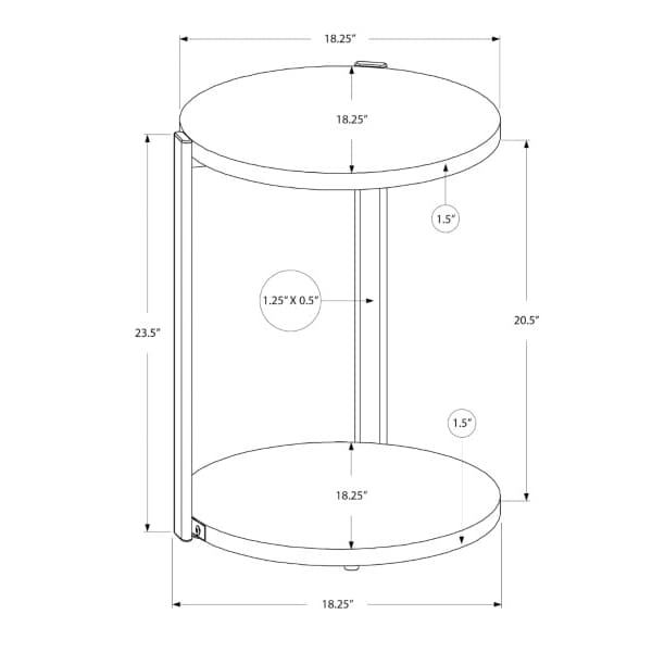 Monarch Specialties Accent Table - Glossy White / Chrome Metal - I 3056