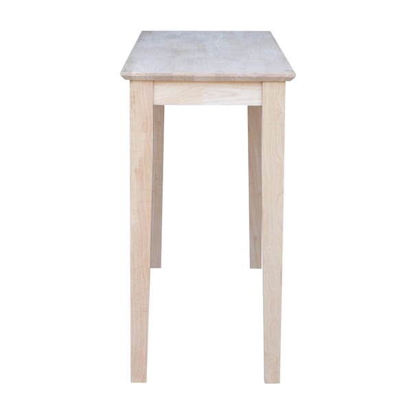 International Concepts Rectangle Shaker Console Table Standard Length, 48 in W, 16 in L, 30 in H, Wood, Unfinished - OT-9S