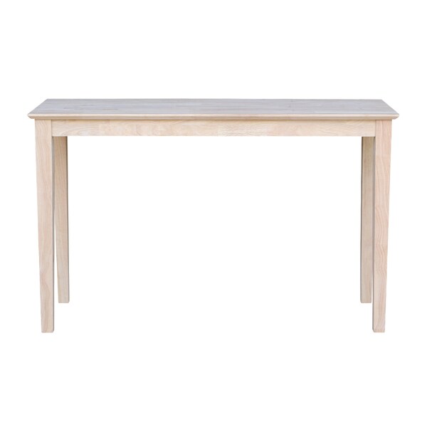 International Concepts Rectangle Shaker Console Table Standard Length, 48 in W, 16 in L, 30 in H, Wood, Unfinished - OT-9S