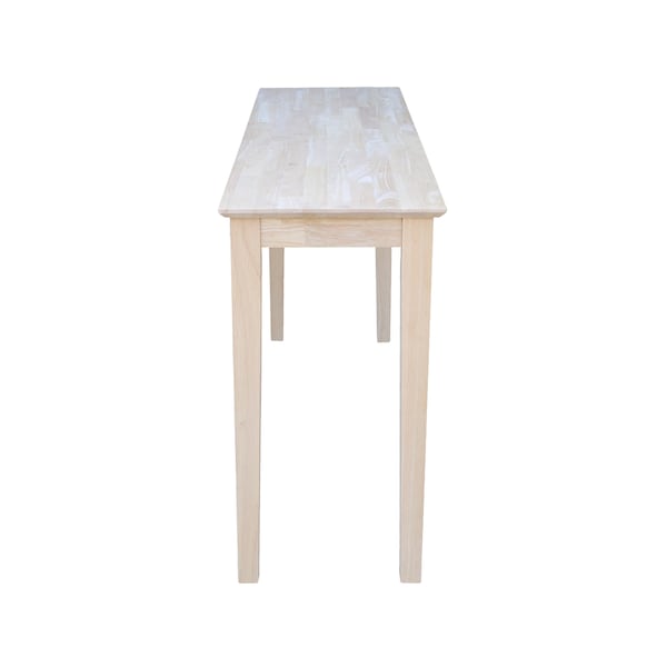 International Concepts Rectangle Shaker Console Table Extended Length, 60 in W, 16 in L, 30 in H, Wood, Unfinished - OT-696789