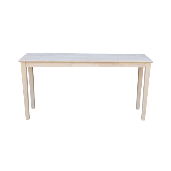 International Concepts Rectangle Shaker Console Table Extended Length, 60 in W, 16 in L, 30 in H, Wood, Unfinished - OT-696789