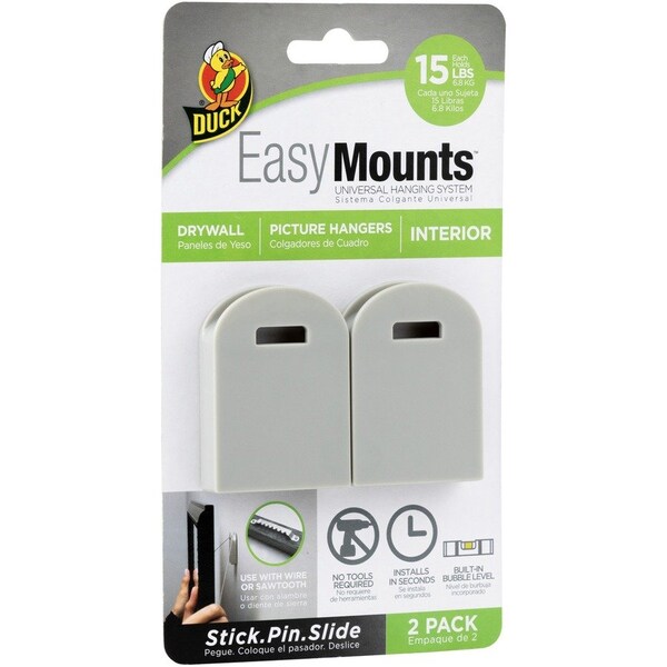 Duck Brand EasyMounts Interior Wall Picture Hanger, White, 2PK - 287393