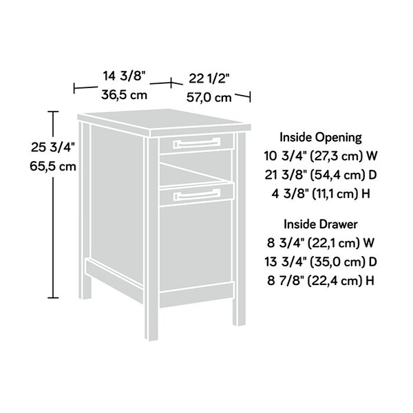 Sauder Side Table, 14.37 in W, 22.44 in L, 25.83 in H - 422877