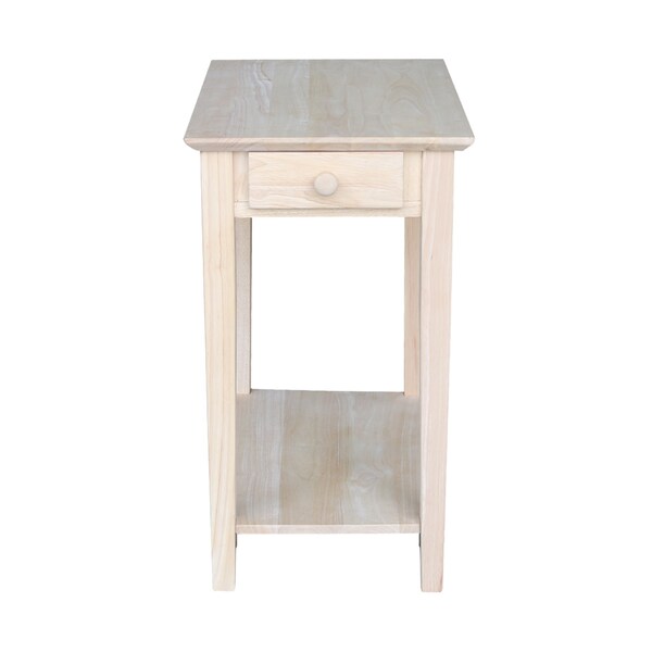 International Concepts Rectangle Narrow End Table, 22 in W, 14 in L, 25 in H, Wood, Unfinished - OT-2214