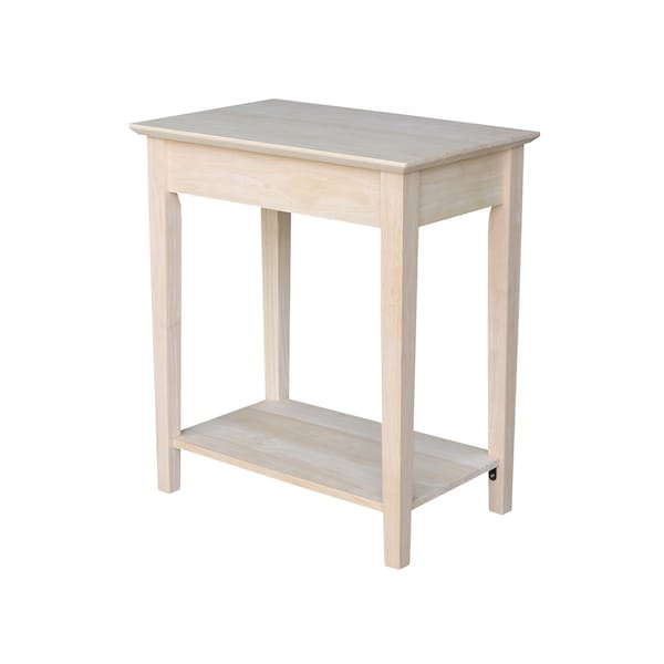 International Concepts Rectangle Narrow End Table, 22 in W, 14 in L, 25 in H, Wood, Unfinished - OT-2214
