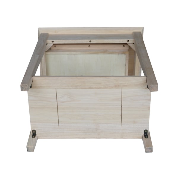 International Concepts Rectangle Narrow End Table, 22 in W, 14 in L, 25 in H, Wood, Unfinished - OT-2214