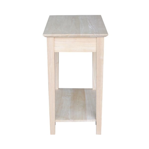 International Concepts Rectangle Narrow End Table, 22 in W, 14 in L, 25 in H, Wood, Unfinished - OT-2214