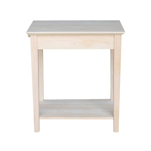 International Concepts Rectangle Narrow End Table, 22 in W, 14 in L, 25 in H, Wood, Unfinished - OT-2214