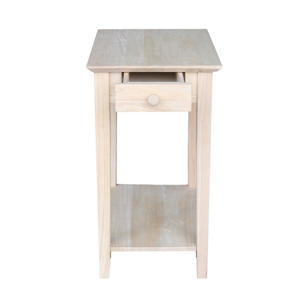 International Concepts Rectangle Narrow End Table, 22 in W, 14 in L, 25 in H, Wood, Unfinished - OT-2214