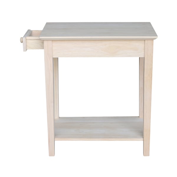 International Concepts Rectangle Narrow End Table, 22 in W, 14 in L, 25 in H, Wood, Unfinished - OT-2214