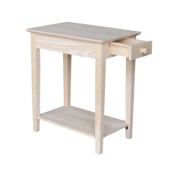 International Concepts Rectangle Narrow End Table, 22 in W, 14 in L, 25 in H, Wood, Unfinished - OT-2214