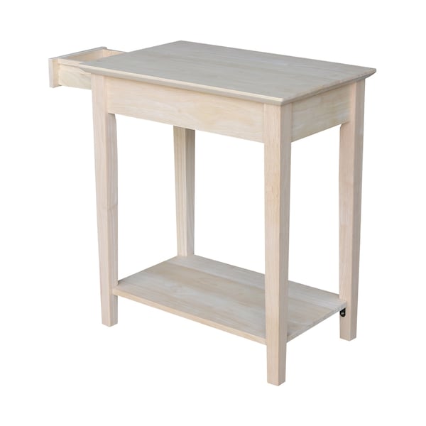 International Concepts Rectangle Narrow End Table, 22 in W, 14 in L, 25 in H, Wood, Unfinished - OT-2214