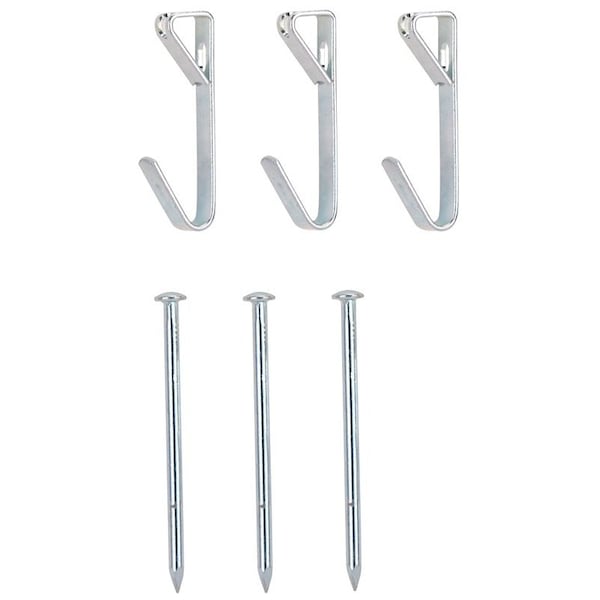 Prosource Picture Hanger, 50 lb, Steel, Zinc, Zinc, Nail-In Mounting - PH-121050-PS