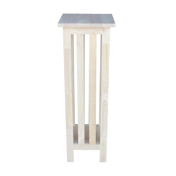 International Concepts Rectangle 36 in Mission Plant Stand, 12 in W, 12 in L, 36 in H, Wood, Unfinished - 3069