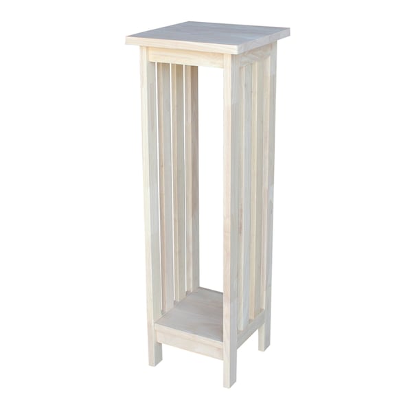 International Concepts Rectangle 36 in Mission Plant Stand, 12 in W, 12 in L, 36 in H, Wood, Unfinished - 3069