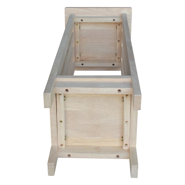 International Concepts Rectangle 36 in Mission Plant Stand, 12 in W, 12 in L, 36 in H, Wood, Unfinished - 3069