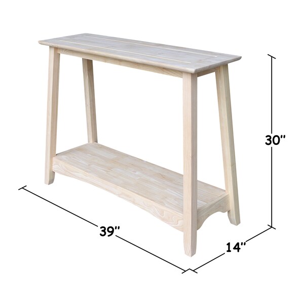 International Concepts Rectangle Bombay Console Table, 39 in W, 14 in L, 30 in H, Wood, Unfinished - OT-4S