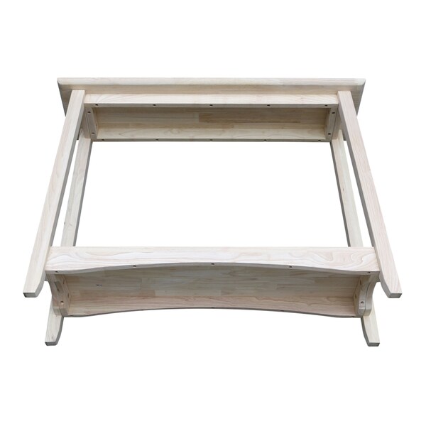 International Concepts Rectangle Bombay Console Table, 39 in W, 14 in L, 30 in H, Wood, Unfinished - OT-4S