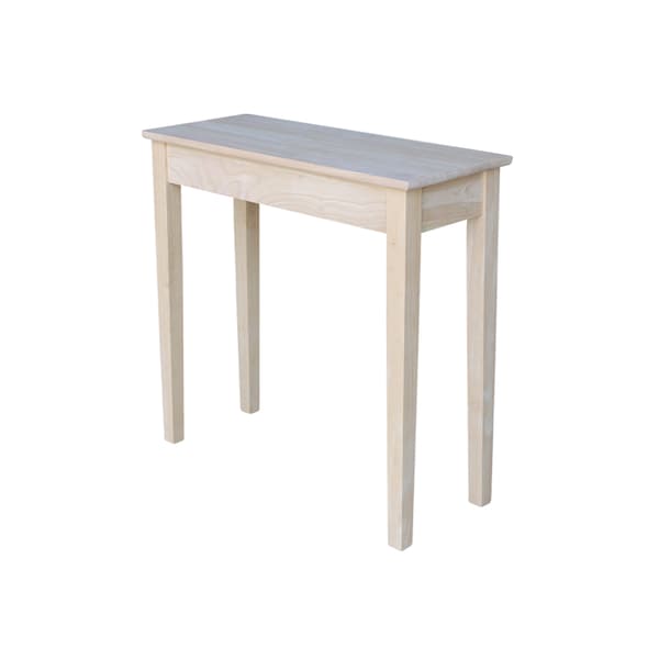 International Concepts Rectangle Rectangular Hall Table W/Drawer, 30 in W, 12 in L, 29 in H, Wood, Unfinished - OT-3012