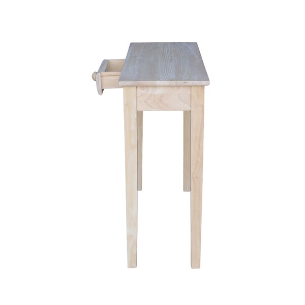 International Concepts Rectangle Rectangular Hall Table W/Drawer, 30 in W, 12 in L, 29 in H, Wood, Unfinished - OT-3012