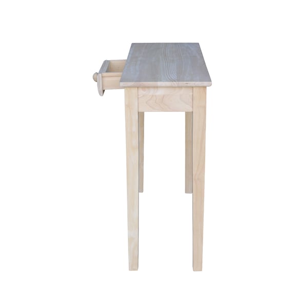 International Concepts Rectangle Rectangular Hall Table W/Drawer, 30 in W, 12 in L, 29 in H, Wood, Unfinished - OT-3012