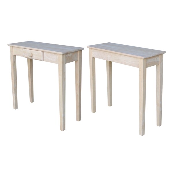 International Concepts Rectangle Rectangular Hall Table W/Drawer, 30 in W, 12 in L, 29 in H, Wood, Unfinished - OT-3012