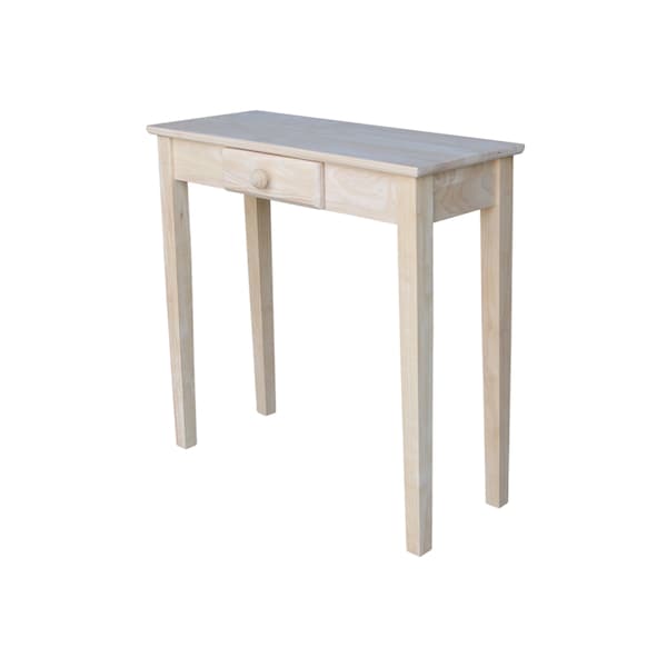 International Concepts Rectangle Rectangular Hall Table W/Drawer, 30 in W, 12 in L, 29 in H, Wood, Unfinished - OT-3012