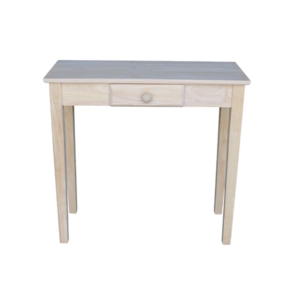 International Concepts Rectangle Rectangular Hall Table W/Drawer, 30 in W, 12 in L, 29 in H, Wood, Unfinished - OT-3012