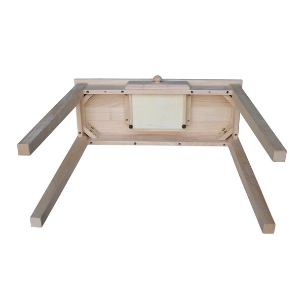 International Concepts Rectangle Rectangular Hall Table W/Drawer, 30 in W, 12 in L, 29 in H, Wood, Unfinished - OT-3012