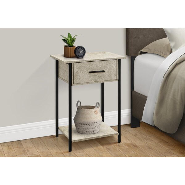 Monarch Specialties Rectangle 2 Tier Accent Table, 24 in W, 18 in L, 11.75 in H - I 3818