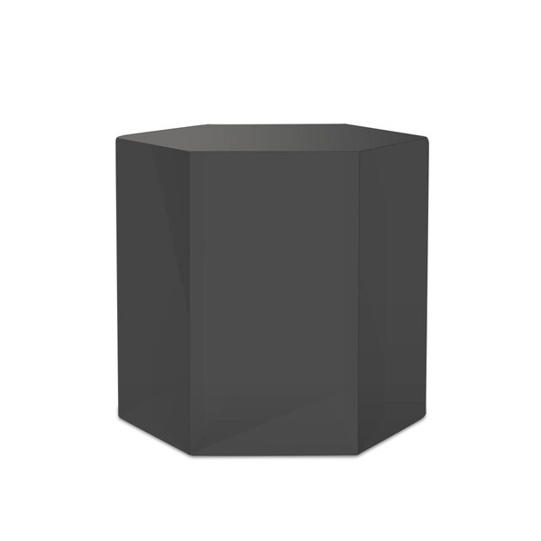 Gfancy Fixtures 13 in. High Gloss Manufactured Wood Hexagon End Table Grey - GF3102943