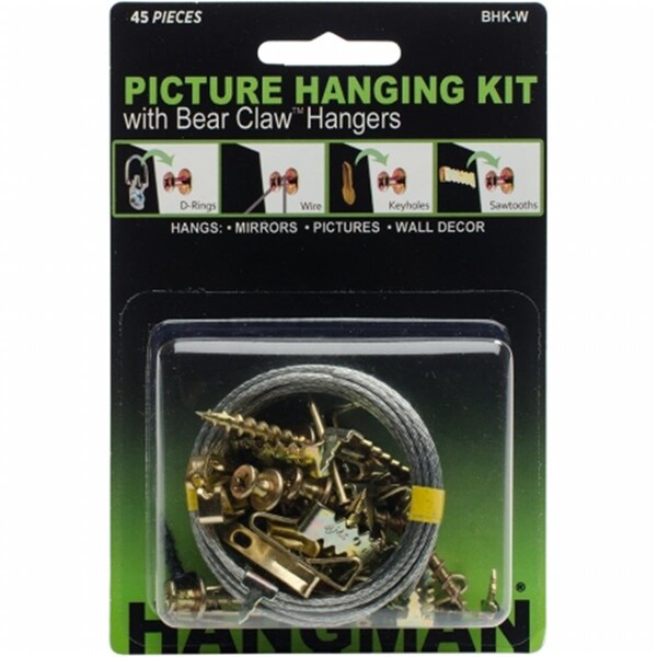 Nmg BHK-W Picture Hanging Kit With Bearclaw Hangers - 5911441