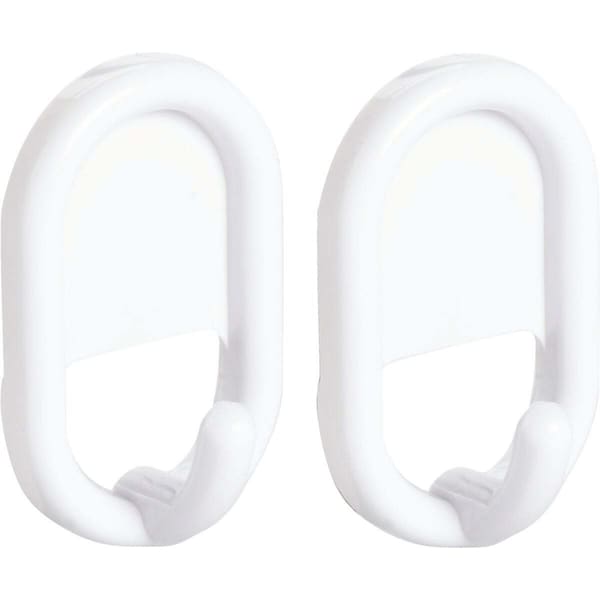 Idesign Hook 3/4in L White Plastic Small stick on! 0.2 lb. cap. White Pair - 14201