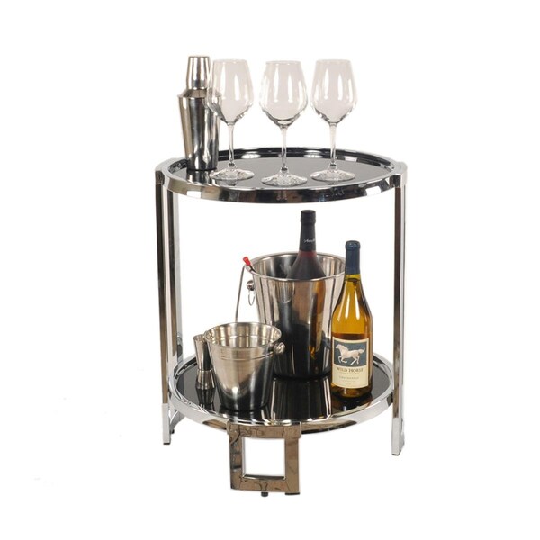 Homeroots Chrome Round End Table - 18.75 x 19 x 22 in. - 364167