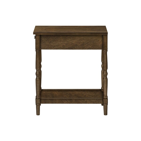 Monarch Specialties Rectangle 2 Tier Accent Side Table, 25 in W, 11.75 in L, 21.75 in H - I 3957