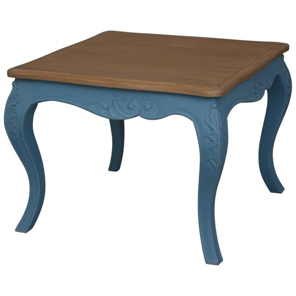 International Caravan Ashbury Altesse Oak Veneer End Table, Antique Teal - PS-ALT-02-AT
