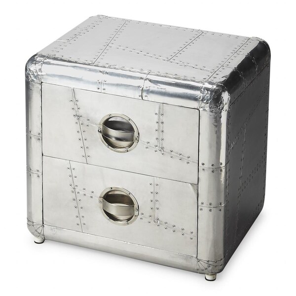 Gfancy Fixtures 19.5 x 20 x 15.5 in. Midway Aviator Side Table Silver - GF3667544